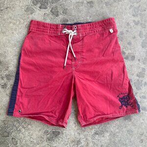 Vintage Y2K Polo Ralph Lauren Red Logo Golf Swim Trunks Beach Coastal Medium